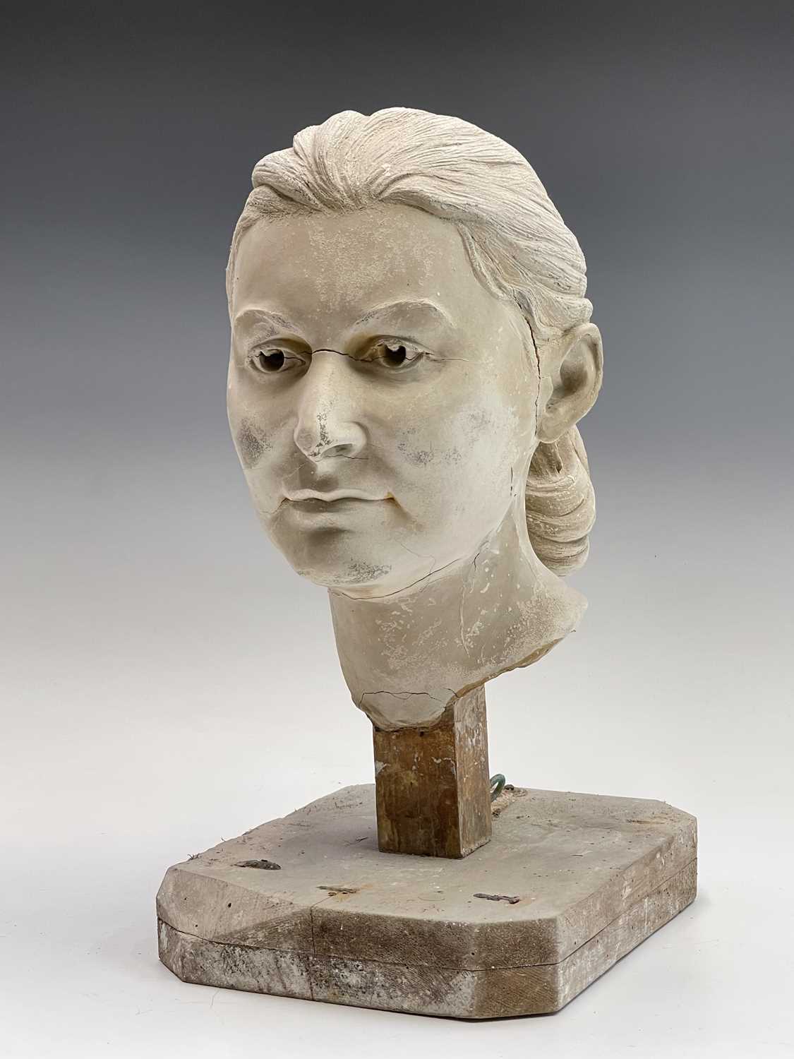 Alec WILES (1924)Female Head Plaster sculpture Height 38cm - Image 7 of 8