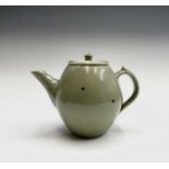 A Leach Pottery, St Ives, celadon glazed teapot, height 14cm, with impressed Leach seal and initials