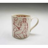 Rose HILTON (1931-2019) A limited-edition creamware mug produced for Newlyn Art School showing a