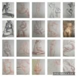 Alec WILES (1924) Nude drawings A collection of twenty Mostly signed Mostly 63x42