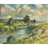 Samuel John Lamorna BIRCH (1869-1955) River LandscapeOil on canvasSigned and dated 195350 x