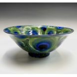 Janice TCHALENKO (1942-2018) for Dartington Pottery A large 'Peacock' table centrepiece bowl with