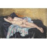 Garlick BARNES (1891-1987)Reclining Nude Oil on canvas Signed to verso 51 x 76cm Garlick Barnes