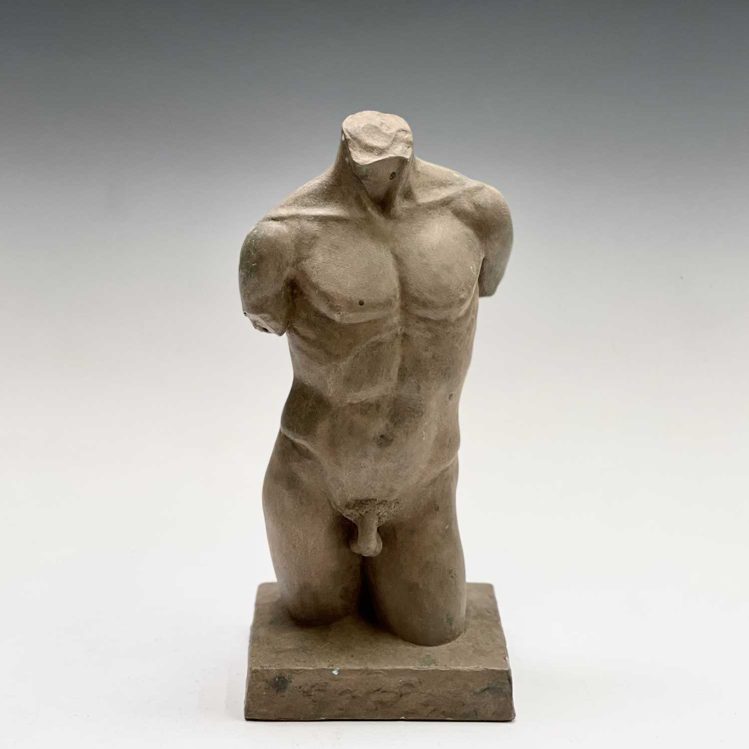 Alec WILES (1924)Males Torso Resin sculpture Signed Height 32cm