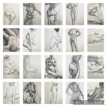 Alec WILES (1924) Nude drawings A collection of twenty Mostly signed Mostly 60x42