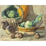 Garlick BARNES (1891-1987)Still Life - Vegetables Oil on canvas Signed 41 x 51cm Garlick Barnes