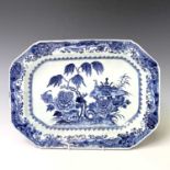 A Chinese Export porcelain octagonal blue and white meat dish, Qianlong Period (1736-1795),