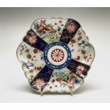 A Worcester Queens pattern porcelain hexagonal tray, 19th century, in the Chinese Imari style, the