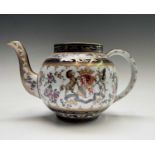 A Samson porcelain armorial teapot, with painted coat of arms, width 18cm. Provenance:Michael