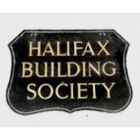 A cast iron sign 'Halifax Building Society'. 60 x 85cm.