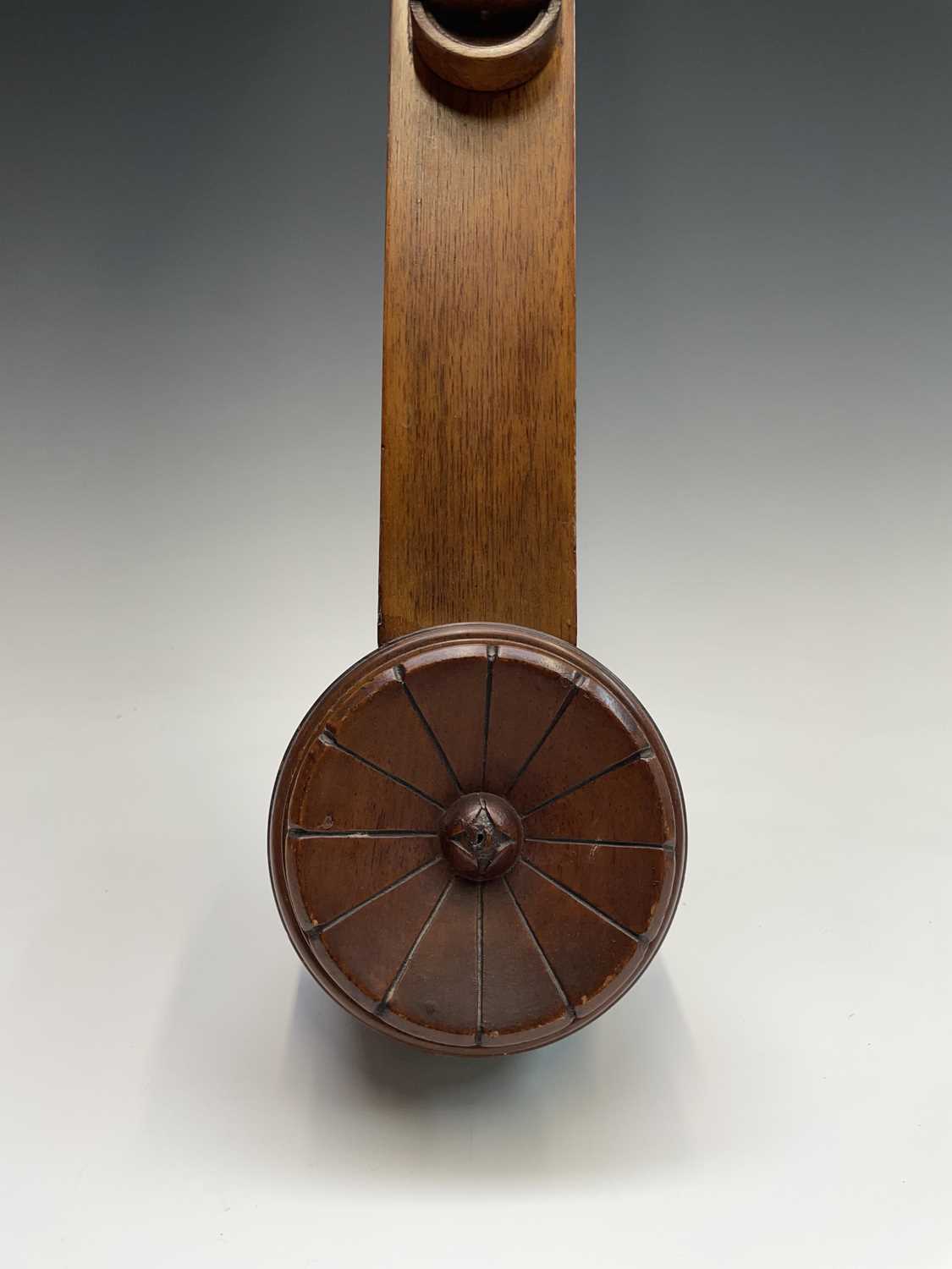 A Victorian walnut stick barometer, by J Hicks, London, with ivory scales, twin vernier indicators - Image 8 of 25