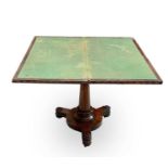 A rosewood card table, early 19th century, height 74cm, width 92cm, depth 46cm.