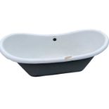 A cast iron child's bath, modern, length 124cm, perhaps suitable for use as a planter, and another