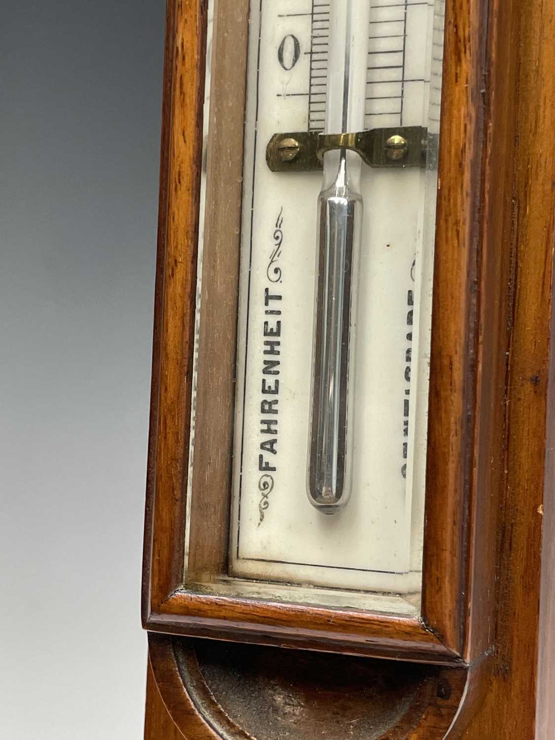 A Victorian walnut stick barometer, by J Hicks, London, with ivory scales, twin vernier indicators - Image 4 of 25