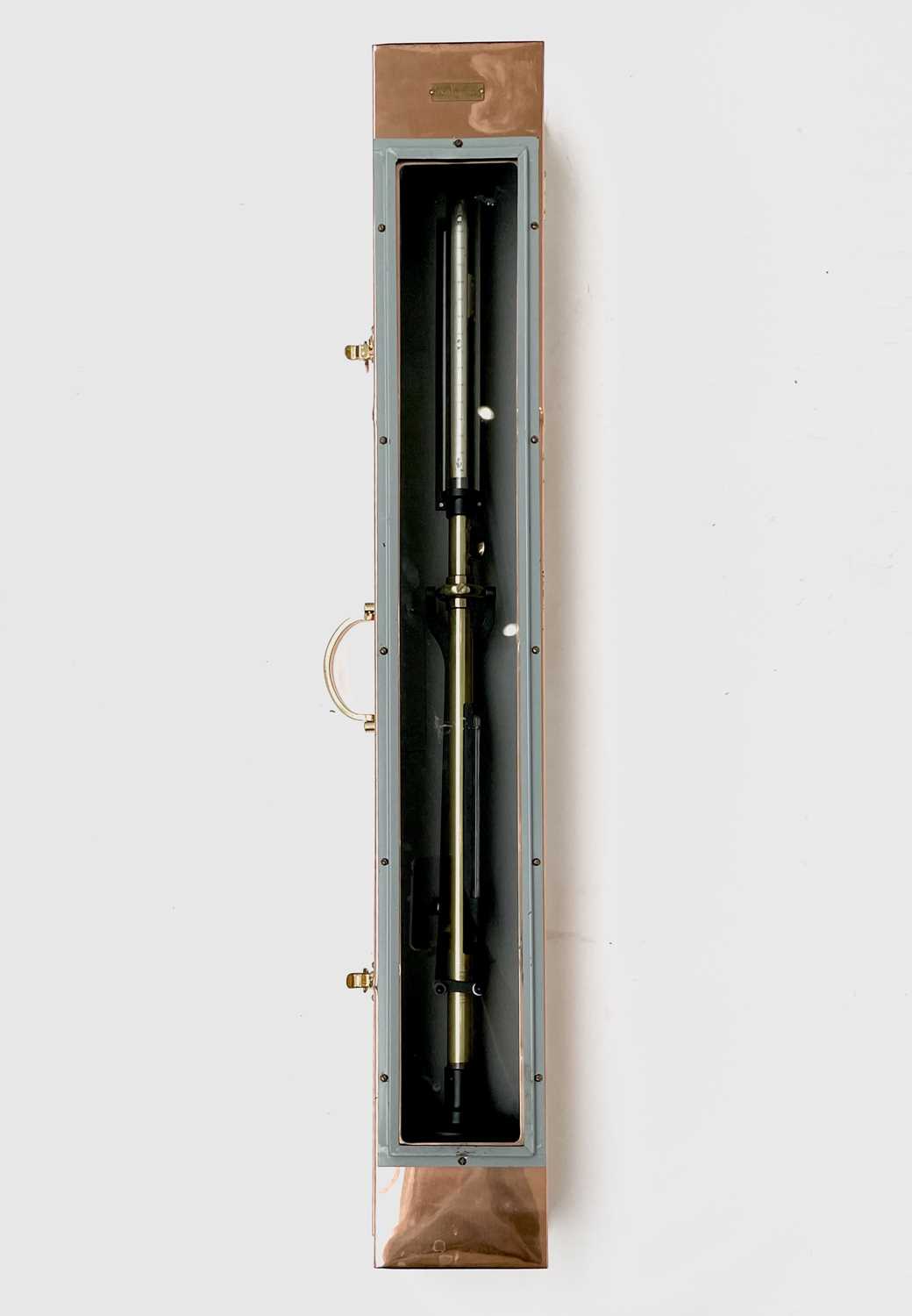 A Maritime ship's fixed cistern barometer by W.M.Welch, Chicago, with twin silvered scales and - Image 6 of 9