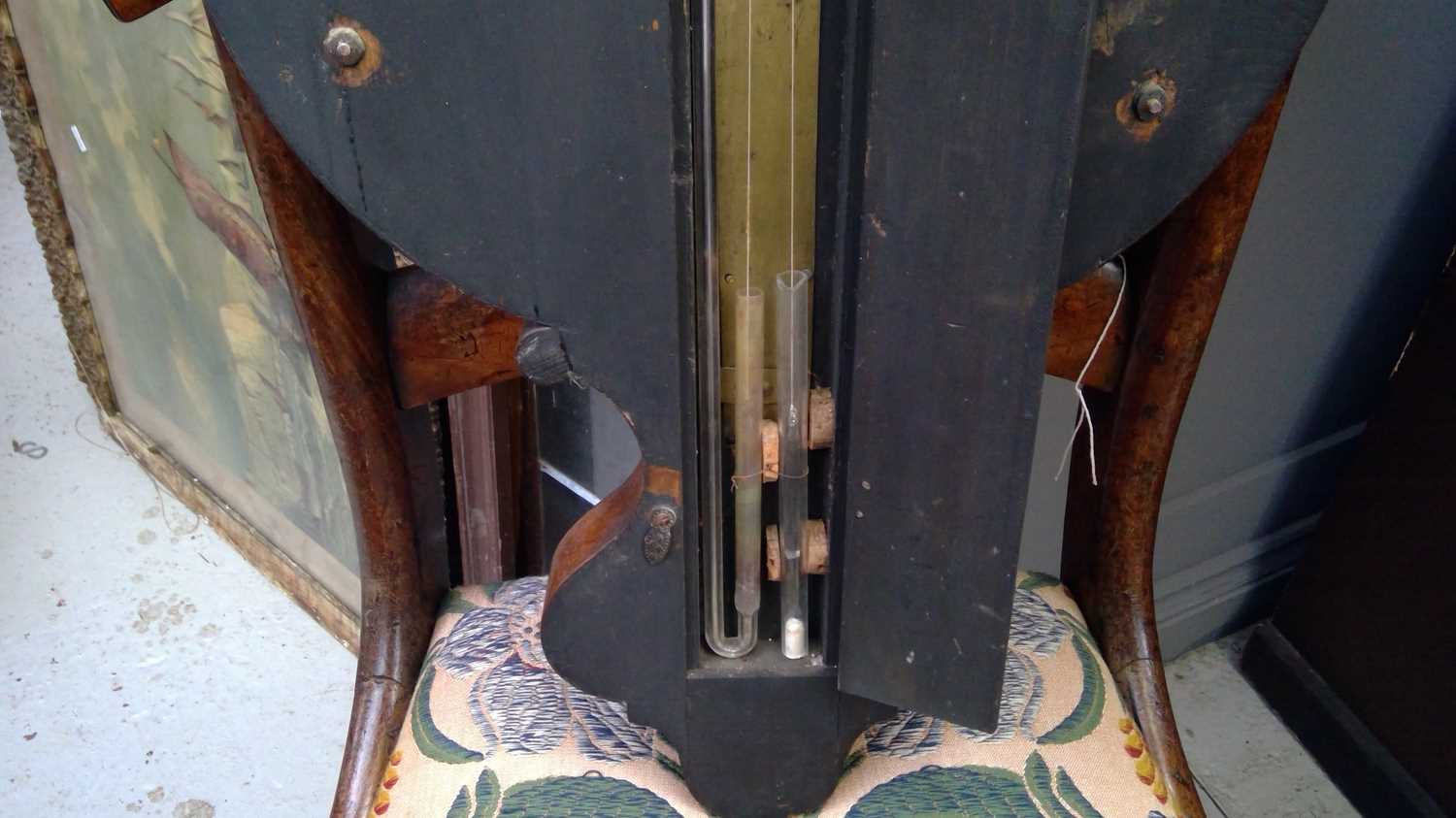 A Victorian rosewood wheel barometer, the silvered dial signed Beringer and Schwerer, Redruth, - Image 8 of 9