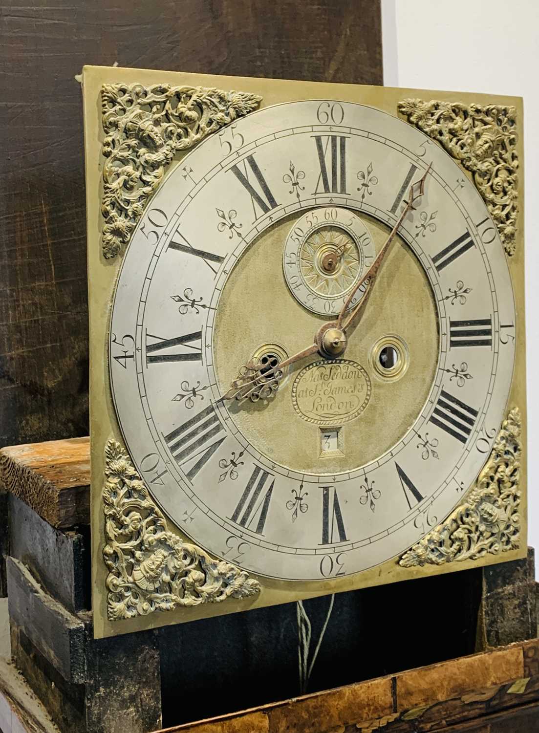 A walnut marquetry longcase clock, the early 18th century eight day movement signed 'Nat(haniel) - Image 4 of 25