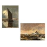 Two marine oils, one initialled S B and dated 1960 32x24cm the other 21x30cm