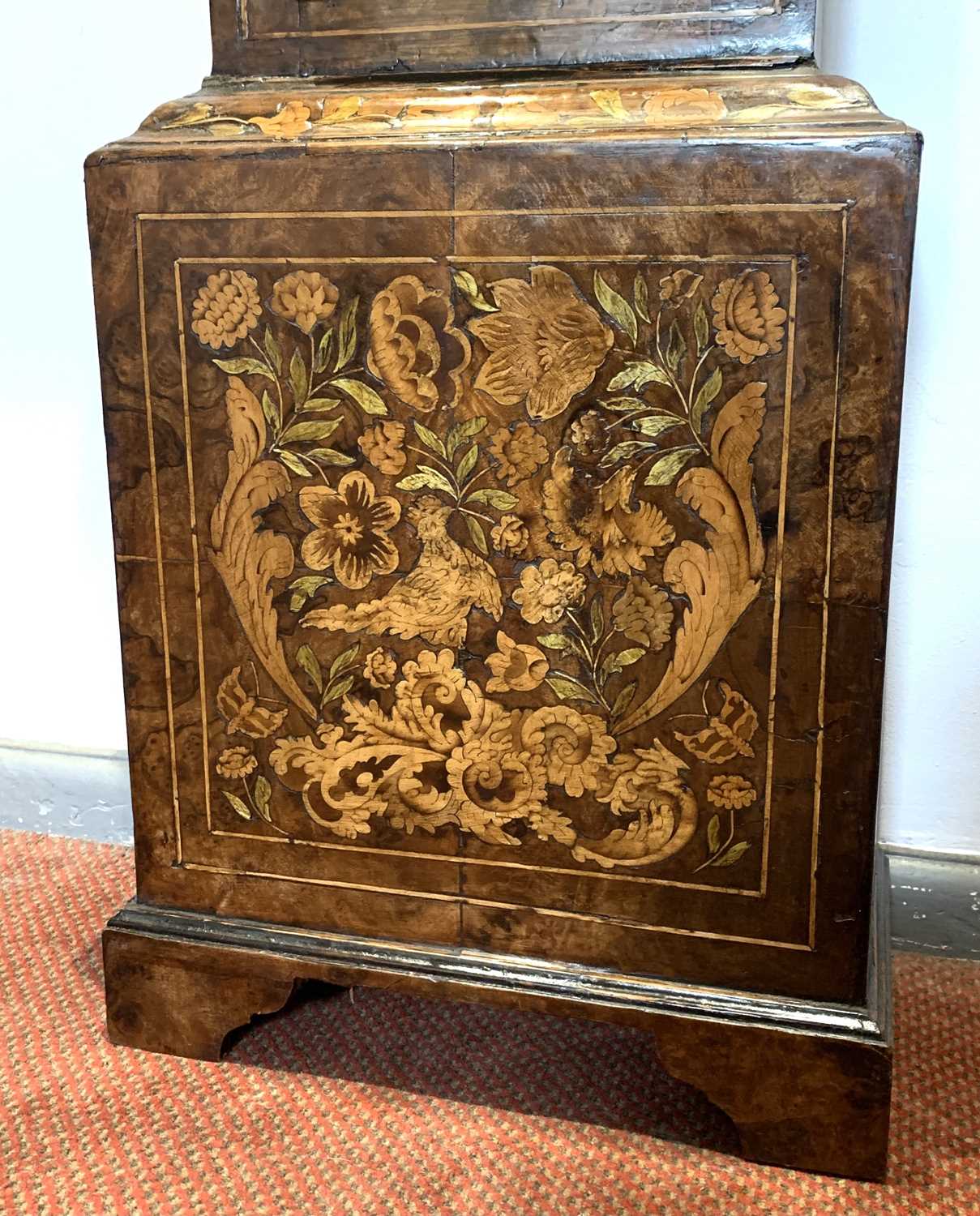 A walnut marquetry longcase clock, the early 18th century eight day movement signed 'Nat(haniel) - Image 13 of 25