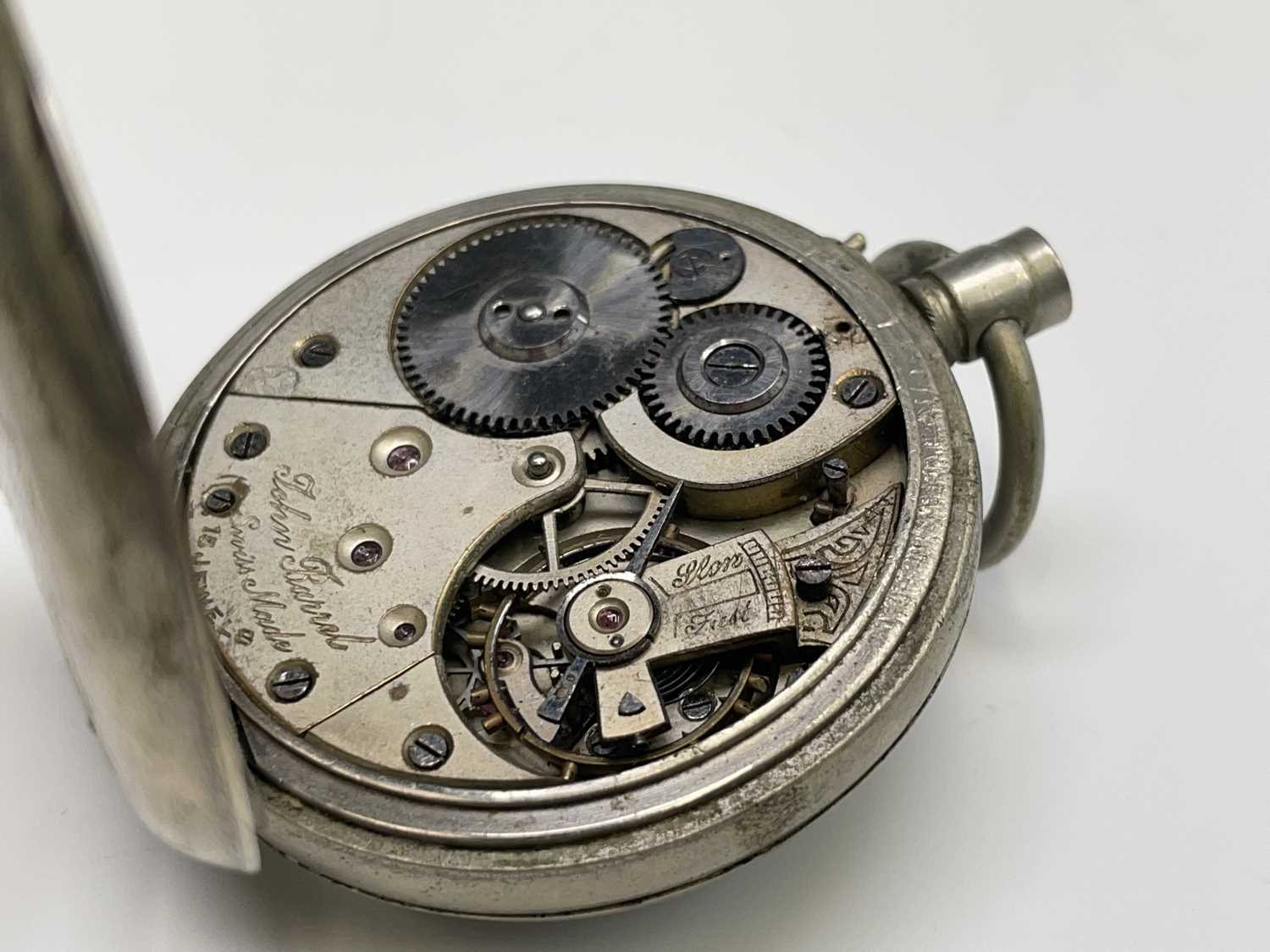 A Stanley brass cased pocket compensated barometer, with silvered dial, numbered 2.264, the back - Image 12 of 20