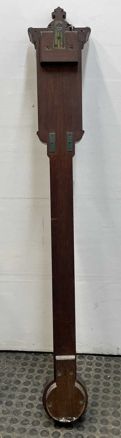 A Victorian walnut stick barometer, by J Hicks, London, with ivory scales, twin vernier indicators - Image 10 of 25