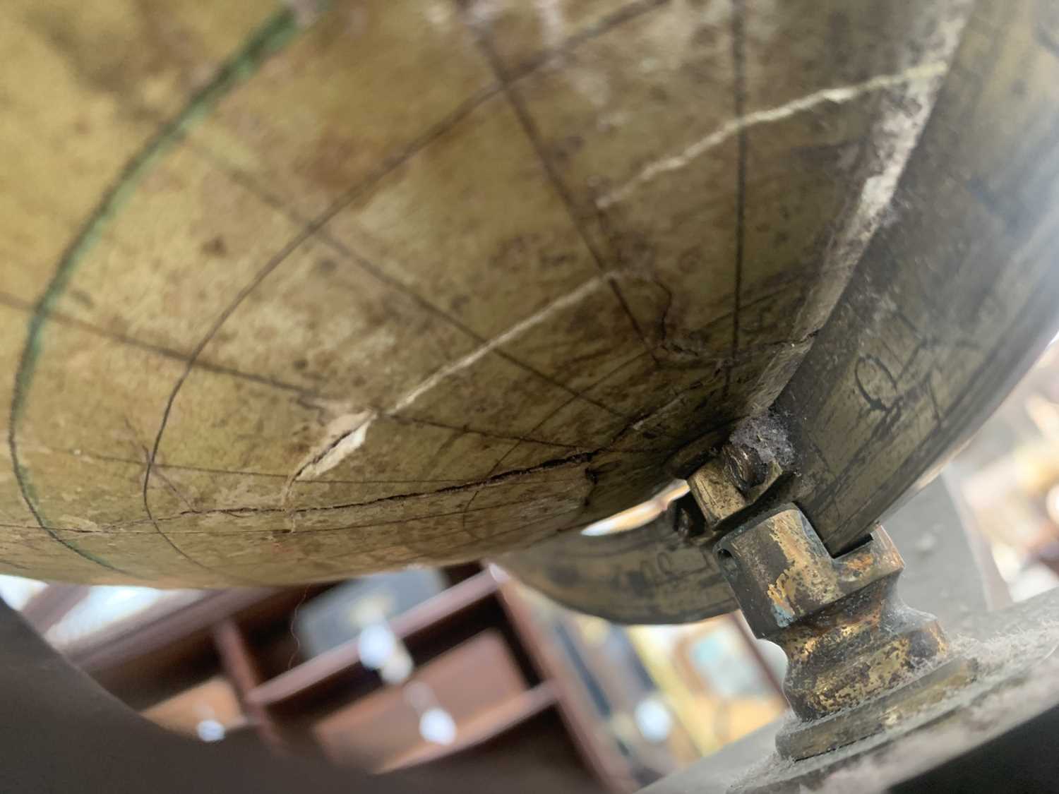 A Newton's New and Improved Terrestrial 12 inch globe, published 1816, with brass meridian circle - Image 18 of 18