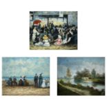 In the manner of Eugene BOUDIN The Tea Party and A Day at the Beach Two late 20th/early 21st Century