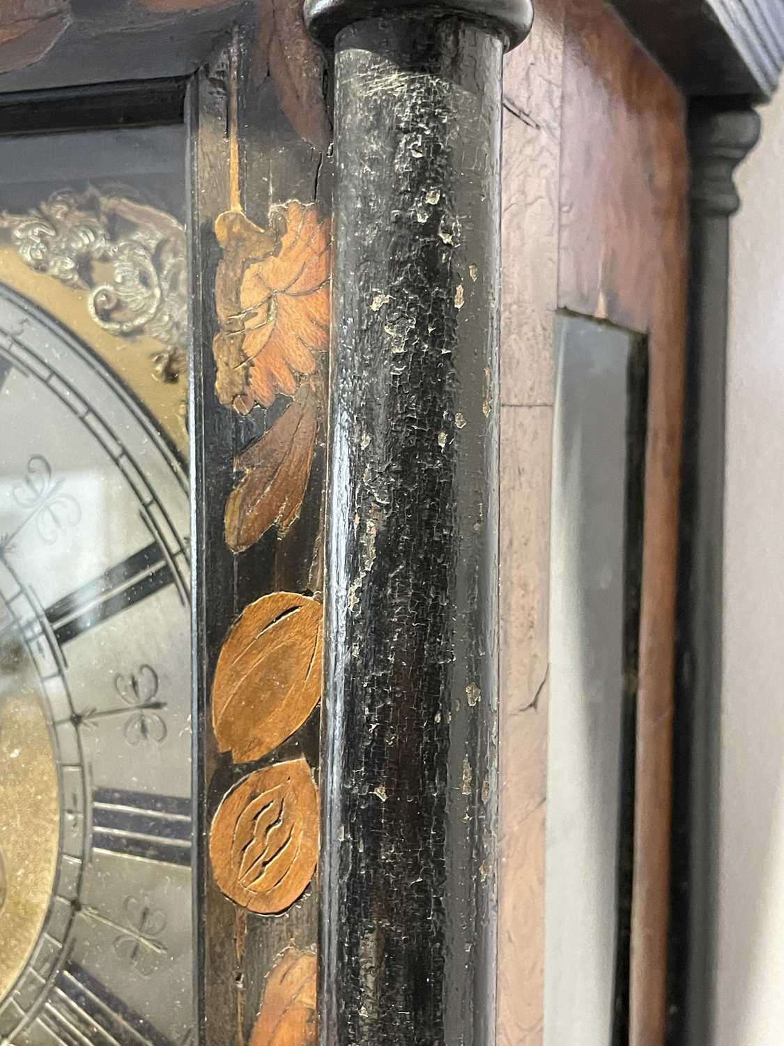 A fine walnut and marquetry eight day longcase clock, early 18th century, with an associated dial - Image 70 of 78