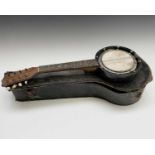A 20th century eight string mandolin banjo with mother of pearl fret markers, cased.Condition