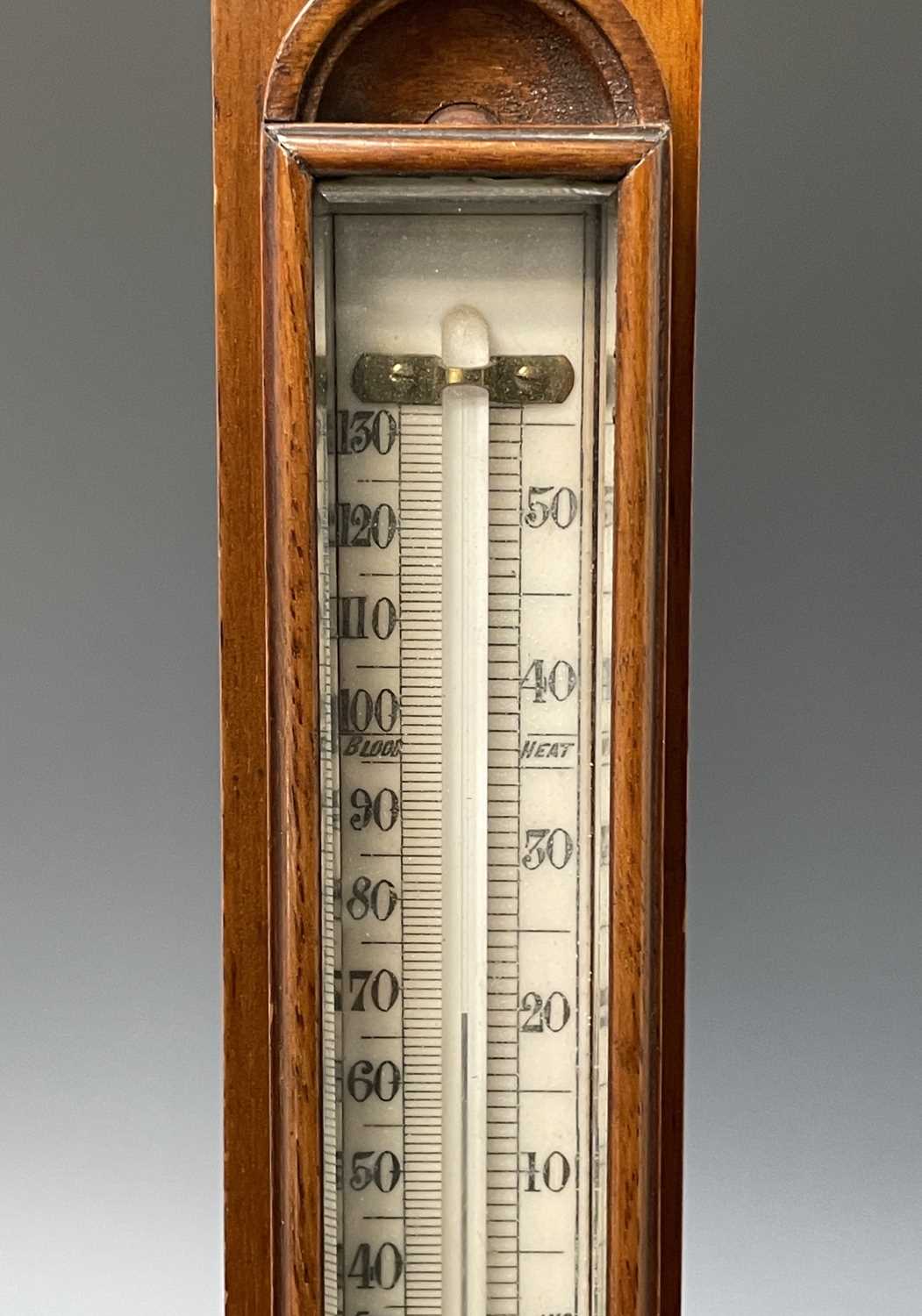 A Victorian walnut stick barometer, by J Hicks, London, with ivory scales, twin vernier indicators - Image 13 of 25