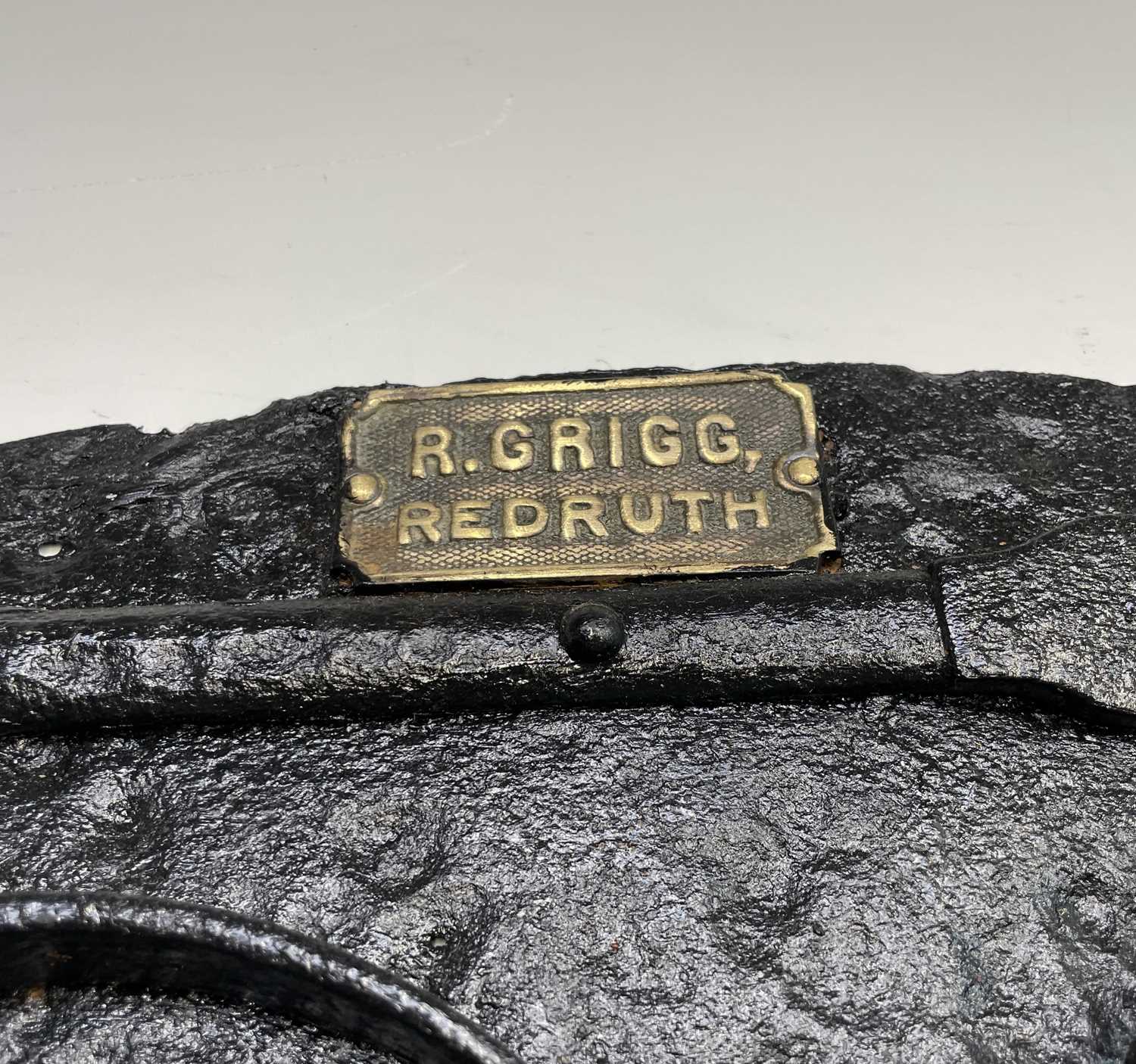 A heavy cast iron Cornish range door, late 19th century, the brass plaque bearing inscription 'R. - Image 6 of 8