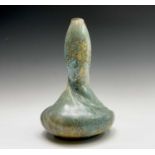 An early 20th century Pierrefonds French art pottery vase with green crystalline glaze, impressed