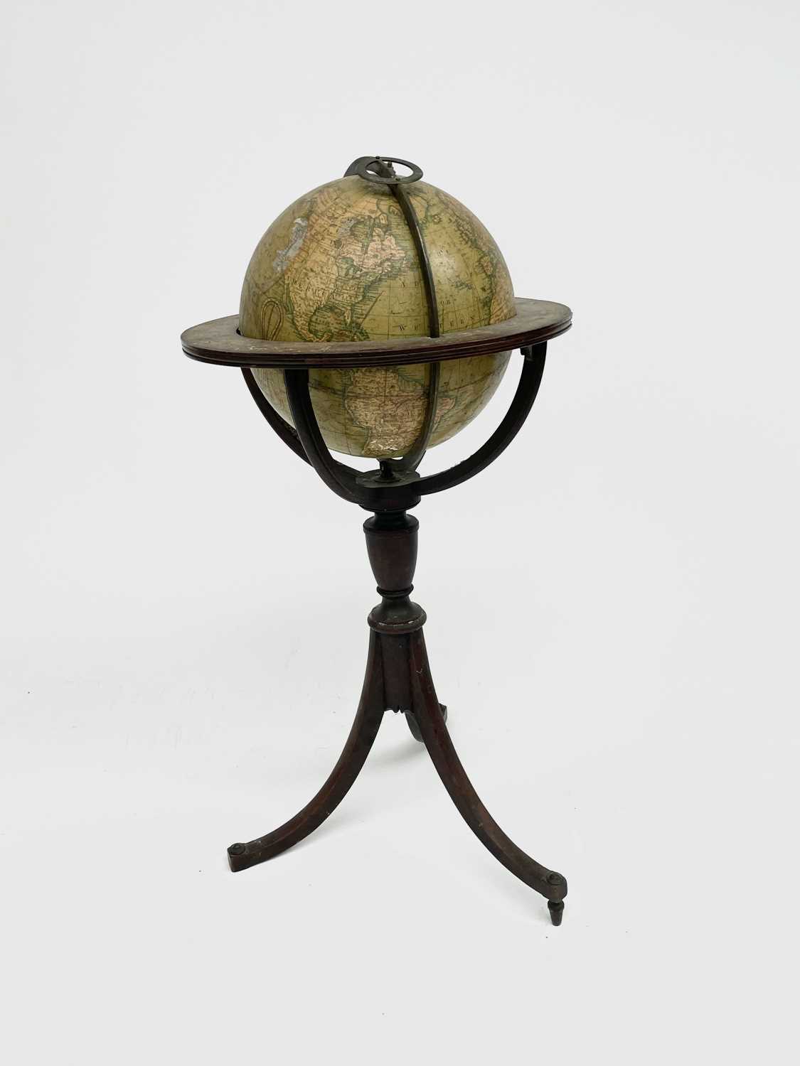 A Newton's New and Improved Terrestrial 12 inch globe, published 1816, with brass meridian circle - Image 2 of 18