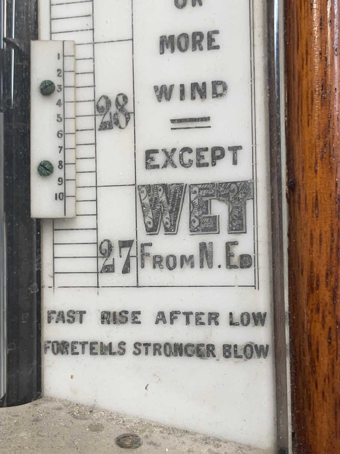 A Victorian walnut stick barometer, by J Hicks, London, with ivory scales, twin vernier indicators - Image 9 of 25