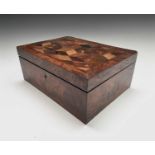 A rare Jamaican specimen wood workbox, by James Pitkin, Kingston, Jamaica, circa 1835/1840, the