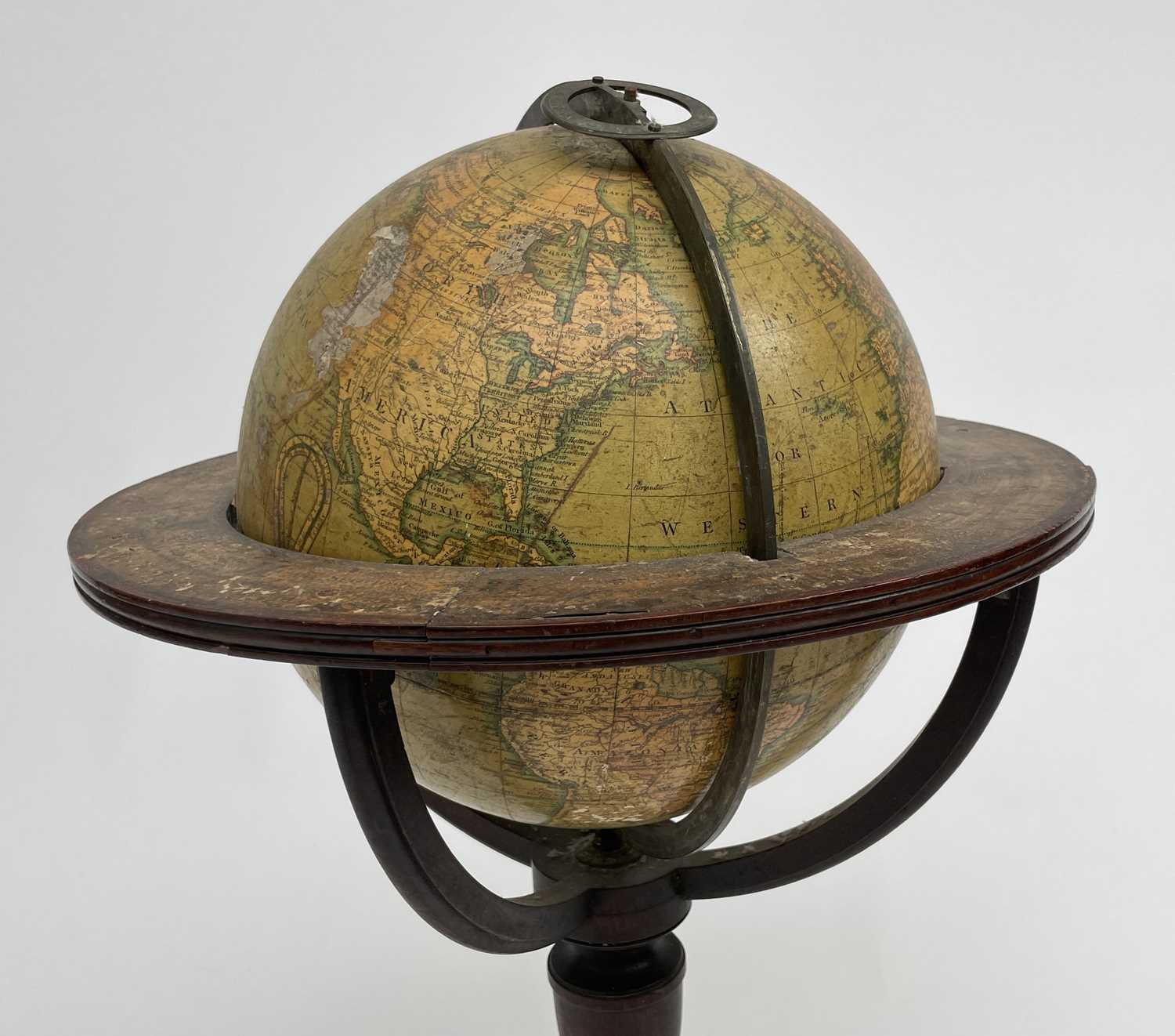 A Newton's New and Improved Terrestrial 12 inch globe, published 1816, with brass meridian circle - Image 6 of 18