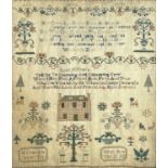 A George IV period sampler, worked by H Fleenden, aged ten years, dated Nov 20 1821, embroidered
