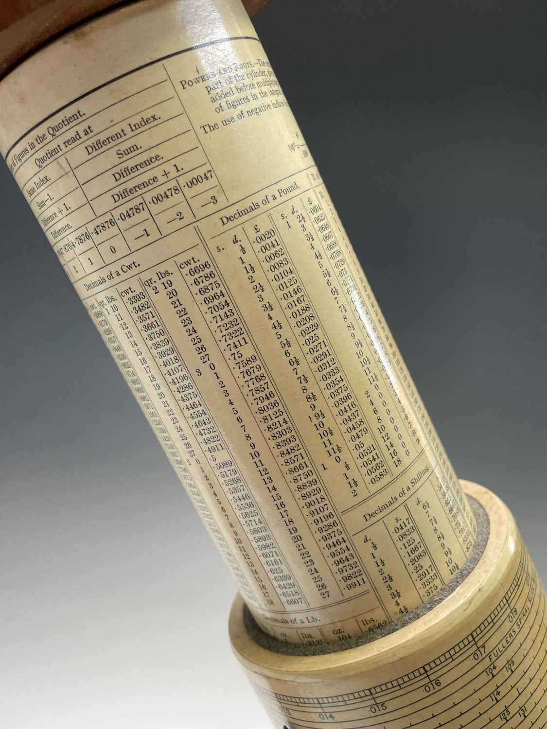 A Stanley Fuller cylindrical calculator, with mahogany and brass fittings, in original case with - Image 17 of 17