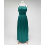 A 1960s emerald green evening dress, bearing label ‘ 'Clisoda' Model by Clive Rodney of London',