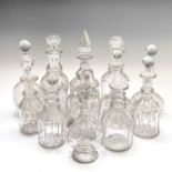 A collection of Georgian and Victorian glass decanters (box). Provenance:Michael Trethewey. A