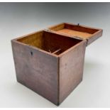 A George III satinwood and ebony strung decanter box, lacks bottles, width 21cm. Provenance: