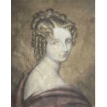 19th Century British SchoolHead and Shoulder Portrait of a Young WomanWatercolour24 x 19.5cm
