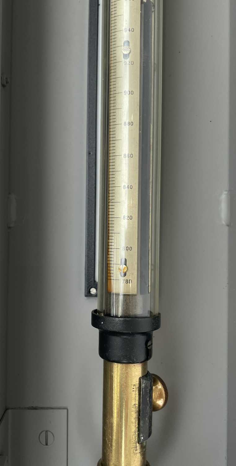 A Maritime ship's fixed cistern barometer by W.M.Welch, Chicago, with twin silvered scales and - Image 3 of 9