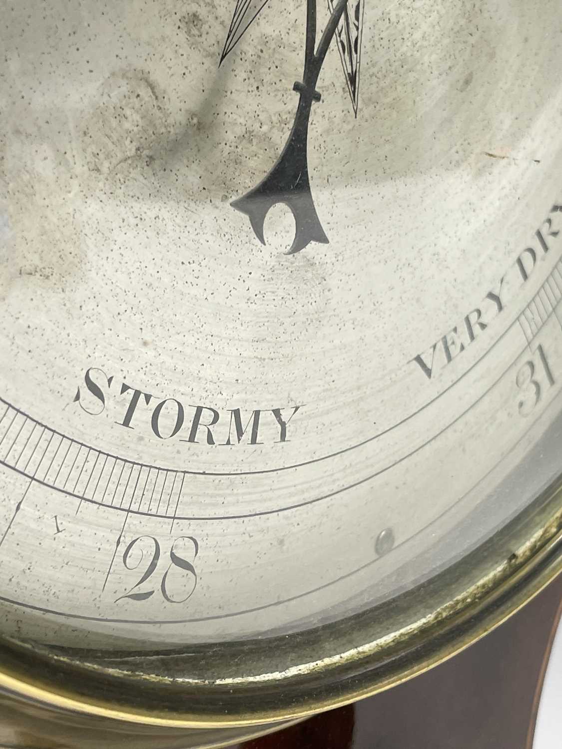 A George III mahogany and boxwood strung wheel barometer by J Berry of 78 Wardour Street Soho. - Image 9 of 12