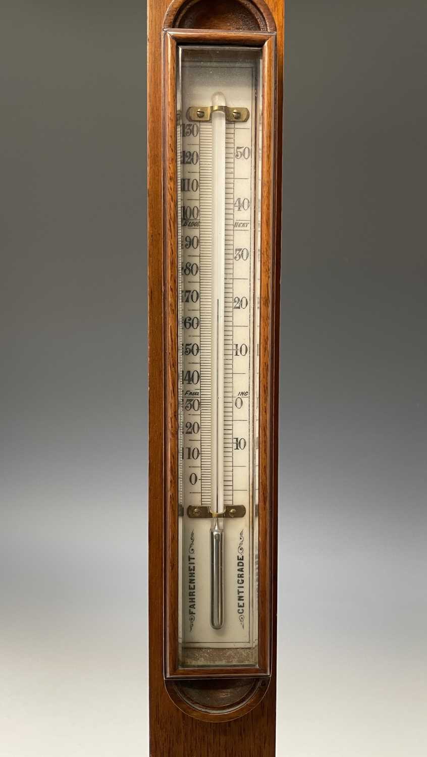 A Victorian walnut stick barometer, by J Hicks, London, with ivory scales, twin vernier indicators - Image 15 of 25