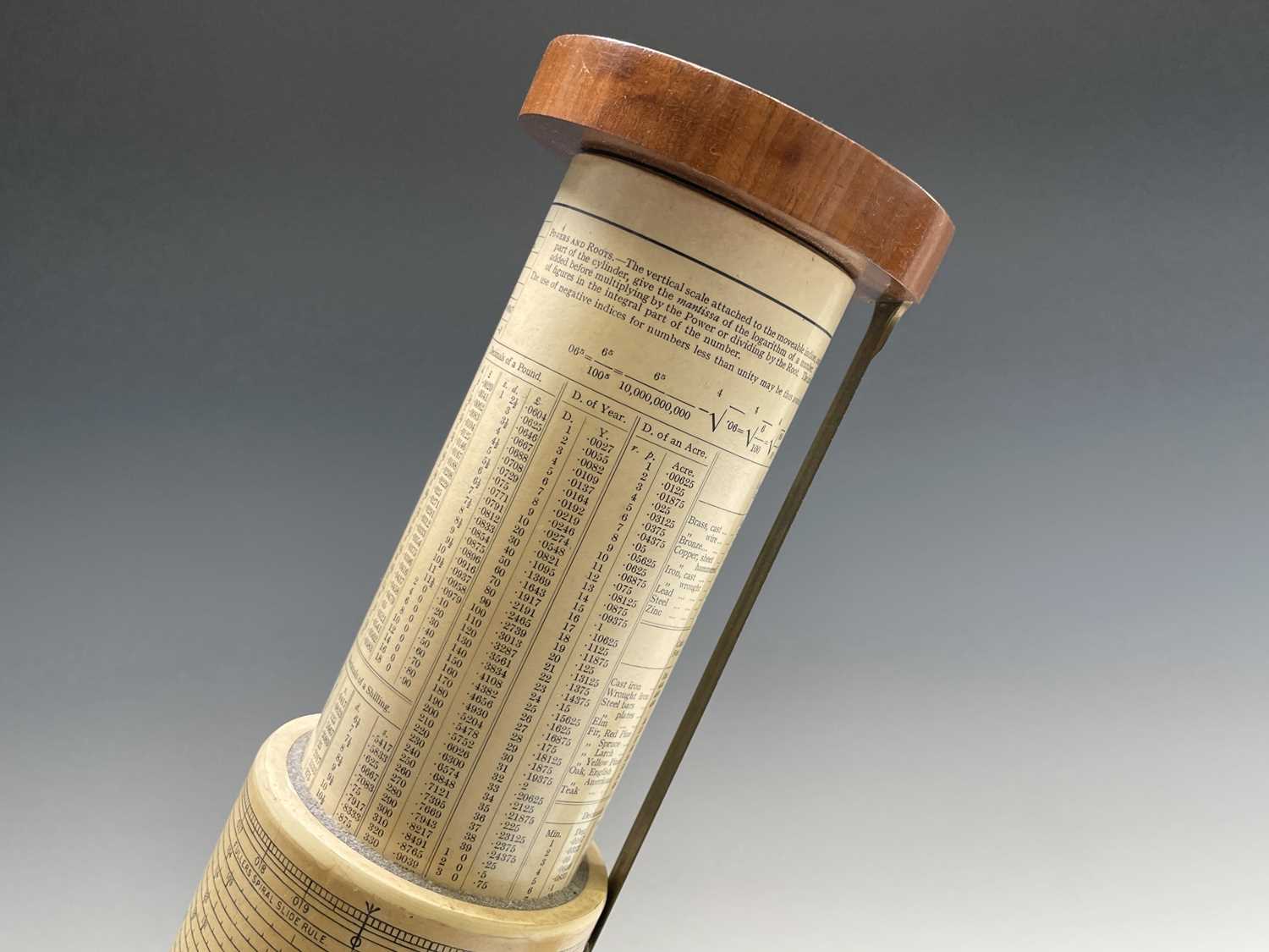 A Stanley Fuller cylindrical calculator, with mahogany and brass fittings, in original case with - Image 8 of 17