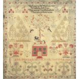 A George IV period sampler, worked by Ann Murray, dated 1823, incorporating a verse 'Teach me to