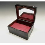 A Victorian rosewood and brass mounted toilet box, width 28.5cm, together with a similar Victorian