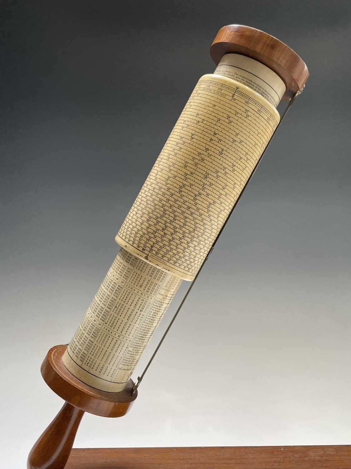 A Stanley Fuller cylindrical calculator, with mahogany and brass fittings, in original case with - Image 7 of 17