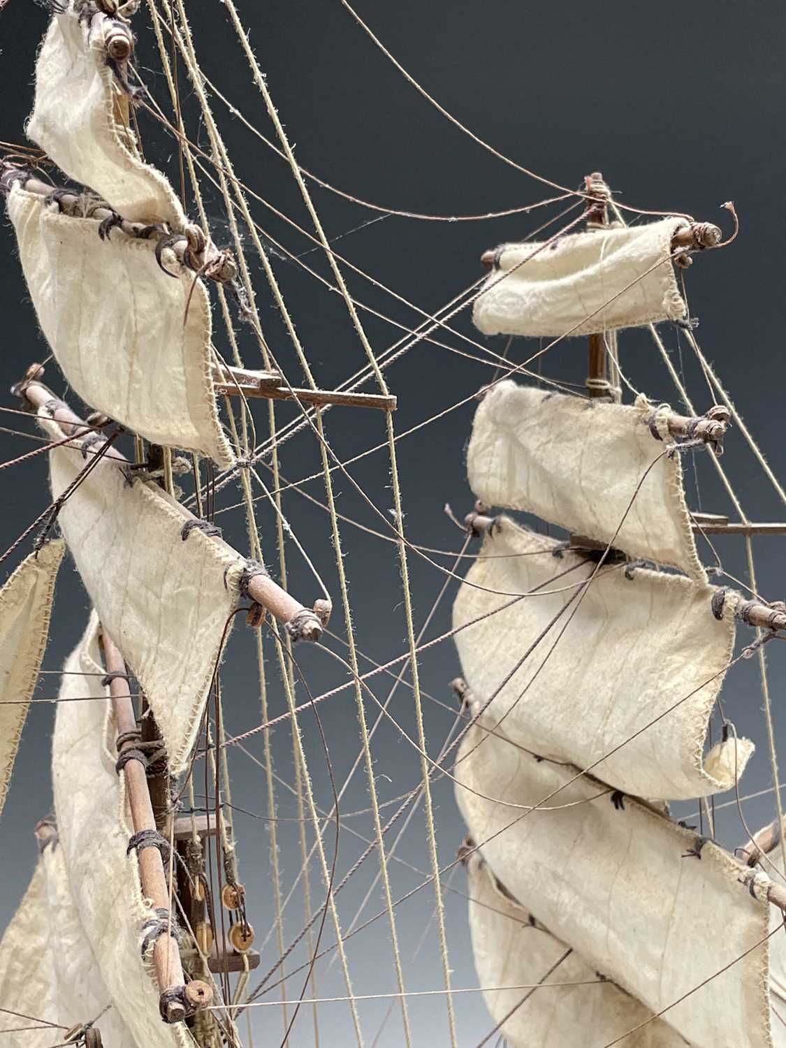 A wooden model of the clipper Cutty Sark, with copper clad hull, titled and mounted on a rectangular - Image 5 of 15